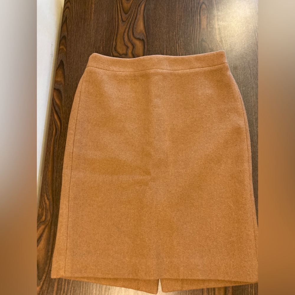 NWT J. Crew Wool Pencil Skirt, Camel color